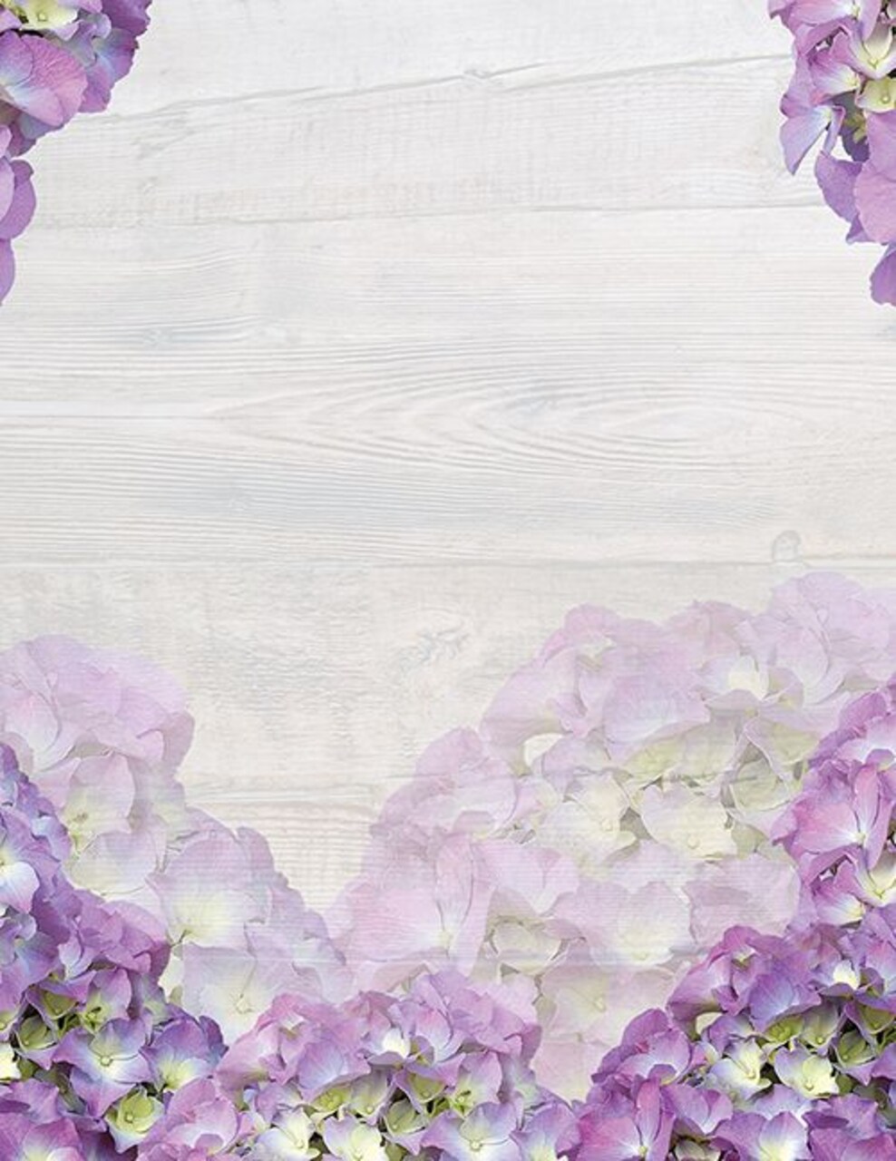 Great Papers! Hydrangea Bouquet Letterhead, for Invitations, Announcements and Personal Messages, Printer Friendly 8.5" x 11", 50 Pack